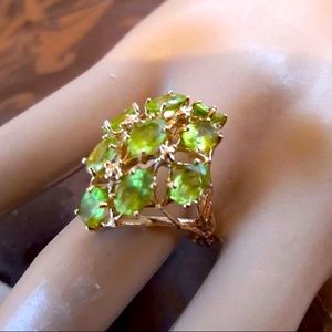 14K Gold Peridot Cocktail Ring